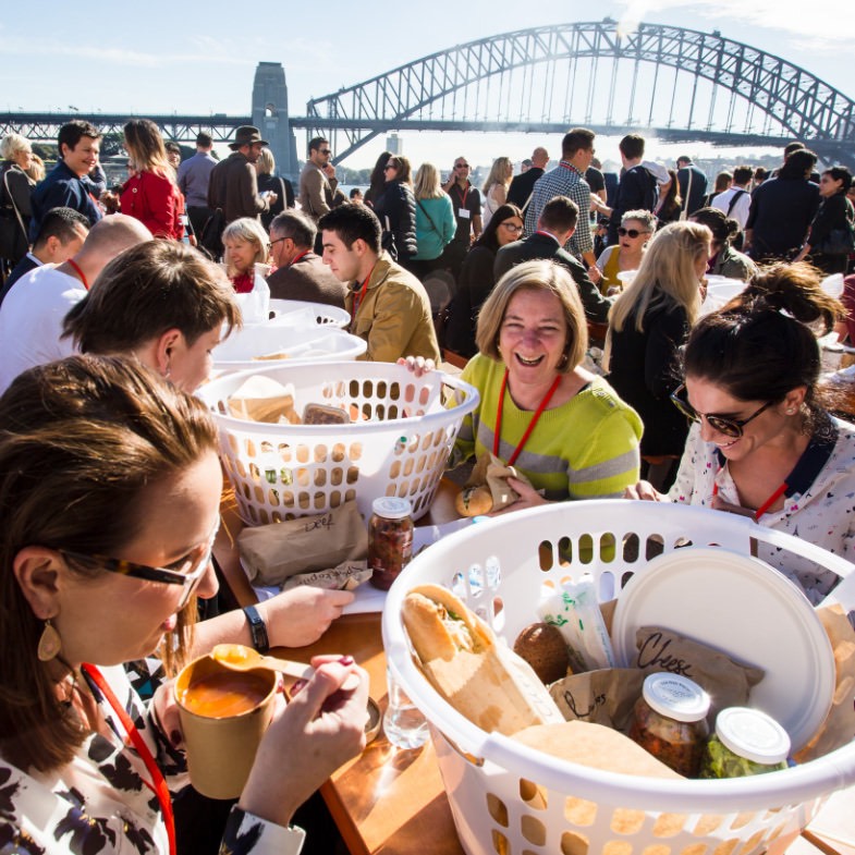 lunch being served outside sydney opera house
